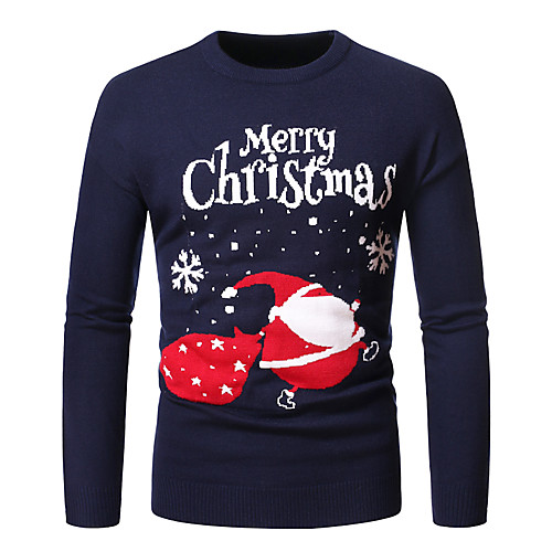 Men's Christmas Knitted Abstract Pullover Long Sleeve Sweater Cardigans Crew Neck Fall Winter Black Dark Gray Navy Blue
Men's Christmas Knitted Abstract Pullover Long Sleeve Sweater Cardigans Crew Neck Fall Winter Black Dark Gray Navy Blue
