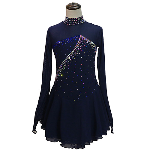 Figure Skating Dress Women's Girls' Ice Skating Dress Dark Navy Backless Asymmetric Hem Spandex High Elasticity Training Competition Skating Wear Patchwork Solid Color Crystal / Rhinestone Long Sleeve
Figure Skating Dress Women's Girls' Ice Skating Dress Dark Navy Backless Asymmetric Hem Spandex High Elasticity Training Competition Skating Wear Patchwork Solid Color Crystal / Rhinestone Long Sleeve