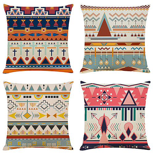 Set of 4 Bohemian Style Linen Square Decorative Throw Pillow Cases Sofa Cushion Covers 18x18
Set of 4 Bohemian Style Linen Square Decorative Throw Pillow Cases Sofa Cushion Covers 18x18