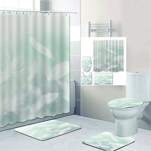White Feather Digital Printing Four-Piece Set Shower Curtains Hooks Modern Polyester Machine Made Waterproof Bathroom
White Feather Digital Printing Four-Piece Set Shower Curtains Hooks Modern Polyester Machine Made Waterproof Bathroom