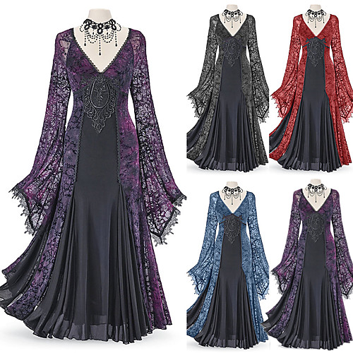 Lady Outlander Medieval Renaissance Dress Masquerade Prom Dress Women's Costume Black / Purple / Red Vintage Cosplay Party Halloween Long Sleeve
Lady Outlander Medieval Renaissance Dress Masquerade Prom Dress Women's Costume Black / Purple / Red Vintage Cosplay Party Halloween Long Sleeve