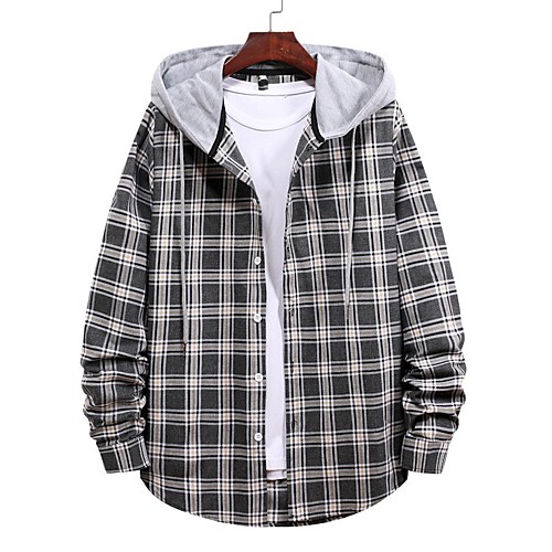 Men's Shirt non-printing Plaid Patchwork Long Sleeve Daily Tops Basic Navy Blue Gray
Men's Shirt non-printing Plaid Patchwork Long Sleeve Daily Tops Basic Navy Blue Gray