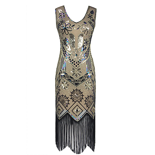 The Great Gatsby Charleston Retro Vintage Roaring 20s 1920s Vacation Dress Flapper Dress Ball Gown Prom Dress Halloween Costumes Women's Tassel Fringe Sequin Costume Golden / Dark Green / Silver
The Great Gatsby Charleston Retro Vintage Roaring 20s 1920s Vacation Dress Flapper Dress Ball Gown Prom Dress Halloween Costumes Women's Tassel Fringe Sequin Costume Golden / Dark Green / Silver