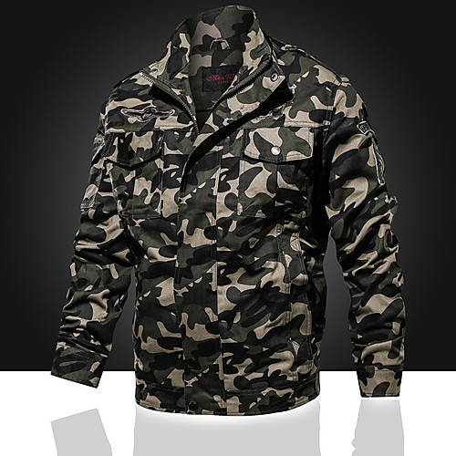 Men's Camo / Camouflage Basic Spring & Fall Jacket Regular Daily Long Sleeve Cotton Coat Tops Army Green
Men's Camo / Camouflage Basic Spring & Fall Jacket Regular Daily Long Sleeve Cotton Coat Tops Army Green
