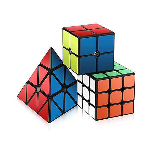 

Speed Cube Set 3 pcs Magic Cube IQ Cube 222 333 Speedcubing Bundle Stress Reliever Puzzle Cube Stickerless Office Desk Toys Brain Teaser Pyramid Kid's Adults Toy Gift