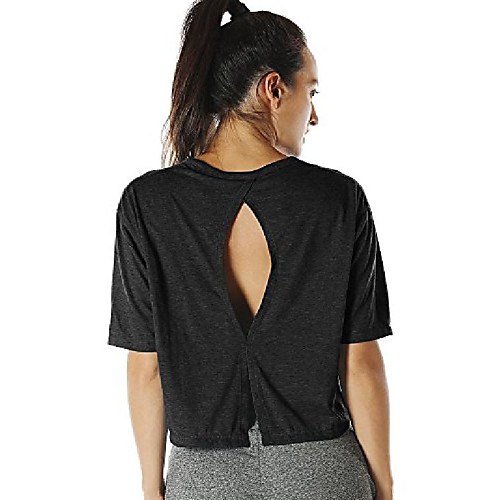 open back workout top shirts - yoga t-shirts activewear exercise crop tops for women (s, black)
open back workout top shirts - yoga t-shirts activewear exercise crop tops for women (s, black)