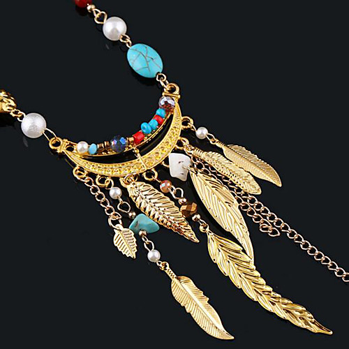 Women's Pendant Necklace Long Necklace Tassel Leaf Vintage Boho Imitation Pearl Resin Chrome Rainbow 45 cm Necklace Jewelry For Christmas Halloween Party Evening Street Gift
Women's Pendant Necklace Long Necklace Tassel Leaf Vintage Boho Imitation Pearl Resin Chrome Rainbow 45 cm Necklace Jewelry For Christmas Halloween Party Evening Street Gift