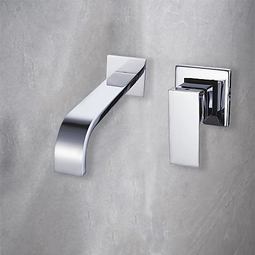 Bathroom Sink Faucet - Wall Mount / Waterfall Chrome Wall Mounted Single Handle Two HolesBath Taps
Bathroom Sink Faucet - Wall Mount / Waterfall Chrome Wall Mounted Single Handle Two HolesBath Taps