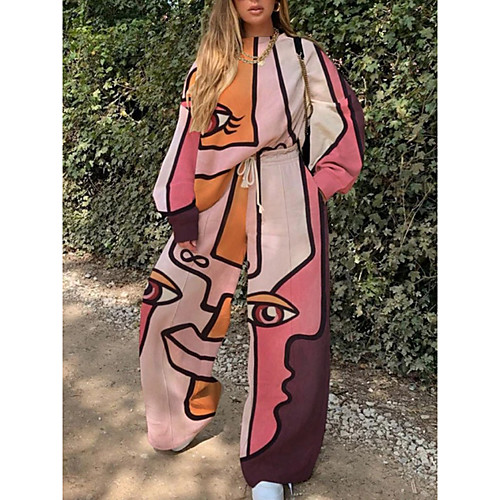 Women's Color Block Two Piece Set Sweatshirt Tracksuit Pant Loungewear Drawstring Print Tops
Women's Color Block Two Piece Set Sweatshirt Tracksuit Pant Loungewear Drawstring Print Tops