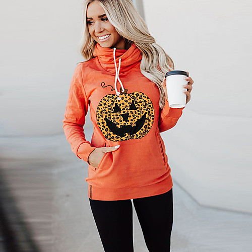 Women's Pullover Hoodie Sweatshirt Pumpkin Halloween Halloween Hoodies Sweatshirts Black Orange Beige
Women's Pullover Hoodie Sweatshirt Pumpkin Halloween Halloween Hoodies Sweatshirts Black Orange Beige