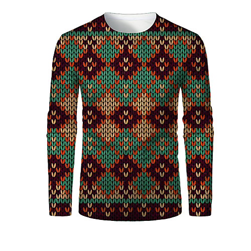 Men's T shirt 3D Print Plaid Graphic 3D Print Long Sleeve Christmas Tops Green
Men's T shirt 3D Print Plaid Graphic 3D Print Long Sleeve Christmas Tops Green