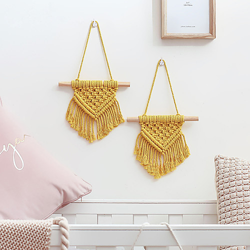 Hand Woven Macrame Wall Hanging Ornament Bohemian Boho Art Decor Home Bedroom Living Room Decoration Nordic Handmade Tassel Cotton Yellow
Hand Woven Macrame Wall Hanging Ornament Bohemian Boho Art Decor Home Bedroom Living Room Decoration Nordic Handmade Tassel Cotton Yellow