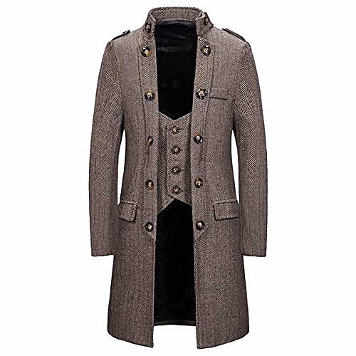 men's fake two-piece mid-long trench coat slim fit steampunk vintage halloween overcoat khaki
men's fake two-piece mid-long trench coat slim fit steampunk vintage halloween overcoat khaki