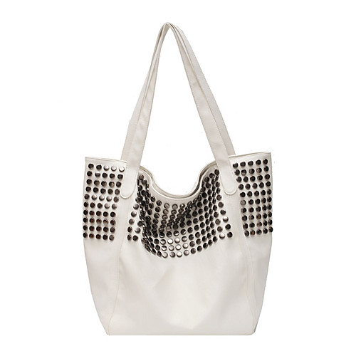 Women's Bags PU Leather Tote Top Handle Bag Rivet Zipper Daily Handbags Baguette Bag White Black Brown
Women's Bags PU Leather Tote Top Handle Bag Rivet Zipper Daily Handbags Baguette Bag White Black Brown