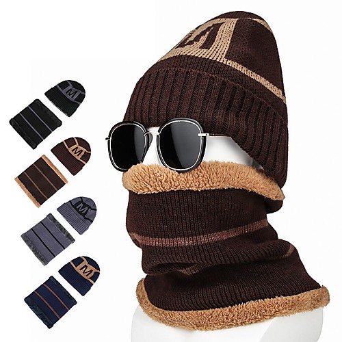 Men's Hiking Cap Beanie Hat 1 set Winter Outdoor Windproof Warm Soft Thick Neck Gaiter Neck Tube Skull Cap Beanie Patchwork Woolen Cloth Black Brown Gray for Fishing Climbing Running
Men's Hiking Cap Beanie Hat 1 set Winter Outdoor Windproof Warm Soft Thick Neck Gaiter Neck Tube Skull Cap Beanie Patchwork Woolen Cloth Black Brown Gray for Fishing Climbing Running