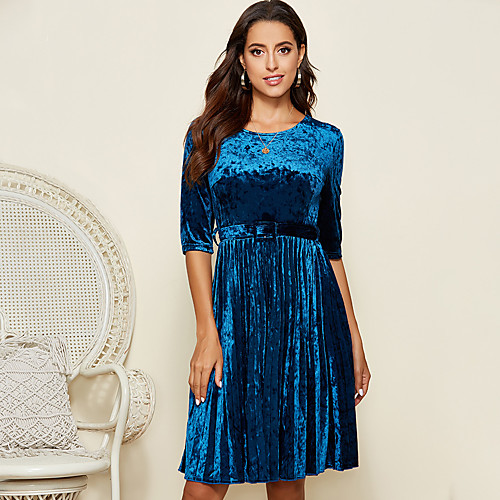 Women's A Line Dress Knee Length Dress Black Blushing Pink Green Navy Blue Long Sleeve Solid Color Ruched Fall Round Neck Elegant 2021 S M L XL XXL
Women's A Line Dress Knee Length Dress Black Blushing Pink Green Navy Blue Long Sleeve Solid Color Ruched Fall Round Neck Elegant 2021 S M L XL XXL