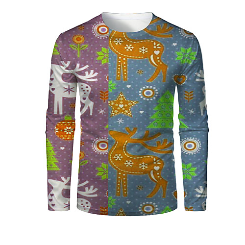 Men's T shirt 3D Print Graphic 3D Animal Print Long Sleeve Christmas Tops Light Blue
Men's T shirt 3D Print Graphic 3D Animal Print Long Sleeve Christmas Tops Light Blue