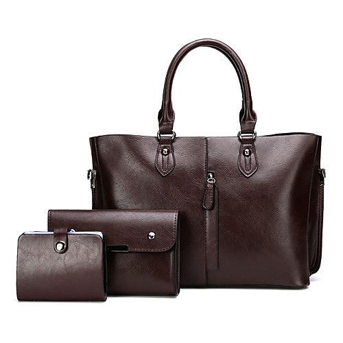Women's Bags PU Leather Top Handle Bag 3 Pcs Purse Set Zipper Daily Outdoor Bag Sets Handbags Dark Brown Black
Women's Bags PU Leather Top Handle Bag 3 Pcs Purse Set Zipper Daily Outdoor Bag Sets Handbags Dark Brown Black