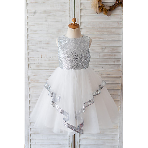 Ball Gown Knee Length Wedding / Birthday Flower Girl Dresses - Tulle / Sequined Sleeveless Jewel Neck with Bow(s)
Ball Gown Knee Length Wedding / Birthday Flower Girl Dresses - Tulle / Sequined Sleeveless Jewel Neck with Bow(s)
