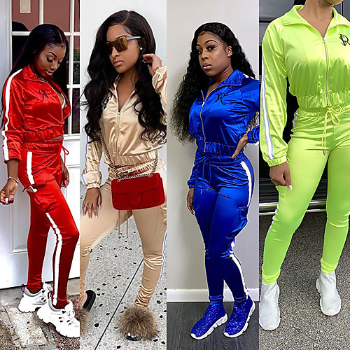 Women's 2 Piece Full Zip Tracksuit Sweatsuit Jogging Suit Street Casual Long Sleeve Winter Breathable Quick Dry Soft Fitness Running Jogging Sportswear Stripes Outfit Set Clothing Suit Jacket Red
Women's 2 Piece Full Zip Tracksuit Sweatsuit Jogging Suit Street Casual Long Sleeve Winter Breathable Quick Dry Soft Fitness Running Jogging Sportswear Stripes Outfit Set Clothing Suit Jacket Red