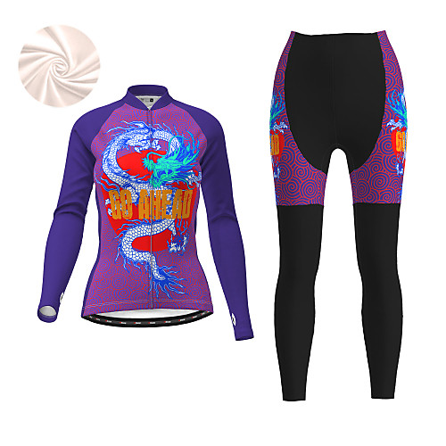21Grams Women's Long Sleeve Cycling Jersey with Tights Winter Fleece Black / Yellow Purple Dragon Bike Fleece Lining Breathable Warm Quick Dry Sports Dragon Mountain Bike MTB Road Bike Cycling
21Grams Women's Long Sleeve Cycling Jersey with Tights Winter Fleece Black / Yellow Purple Dragon Bike Fleece Lining Breathable Warm Quick Dry Sports Dragon Mountain Bike MTB Road Bike Cycling
