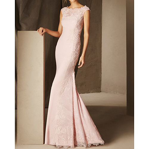 Mermaid / Trumpet Elegant Floral Engagement Formal Evening Dress Scalloped Neckline Sleeveless Floor Length Lace Satin with Lace Insert 2021
Mermaid / Trumpet Elegant Floral Engagement Formal Evening Dress Scalloped Neckline Sleeveless Floor Length Lace Satin with Lace Insert 2021