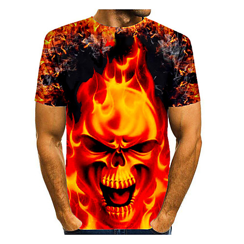 Men's T shirt 3D Print Graphic 3D Skull Print Short Sleeve Halloween Tops Orange
Men's T shirt 3D Print Graphic 3D Skull Print Short Sleeve Halloween Tops Orange