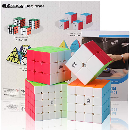 

Speed Cube Set 4 pcs Magic Cube IQ Cube 222 333 444 Speedcubing Bundle 3D Puzzle Cube Stress Reliever Puzzle Cube Stickerless Smooth Office Desk Toys Pyramid Megaminx Skew Kid's Adults Toy Gift