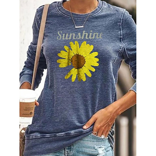 Women's Pullover Sweatshirt Sunflower Daily Casual Hoodies Sweatshirts Cotton Blue
Women's Pullover Sweatshirt Sunflower Daily Casual Hoodies Sweatshirts Cotton Blue