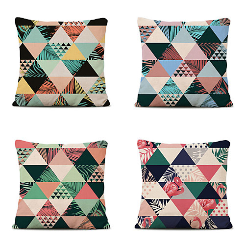 Cushion Cover 4PC Linen Soft Decorative Square Throw Pillow Cover Cushion Case Pillowcase for Sofa Bedroom 45 x 45 cm (18 x 18 Inch) Superior Quality Mashine Washable Triangle Geometric
Cushion Cover 4PC Linen Soft Decorative Square Throw Pillow Cover Cushion Case Pillowcase for Sofa Bedroom 45 x 45 cm (18 x 18 Inch) Superior Quality Mashine Washable Triangle Geometric
