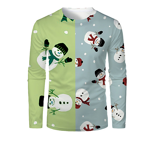 Men's T shirt 3D Print Graphic 3D Print Long Sleeve Christmas Tops Green / Gray
Men's T shirt 3D Print Graphic 3D Print Long Sleeve Christmas Tops Green / Gray