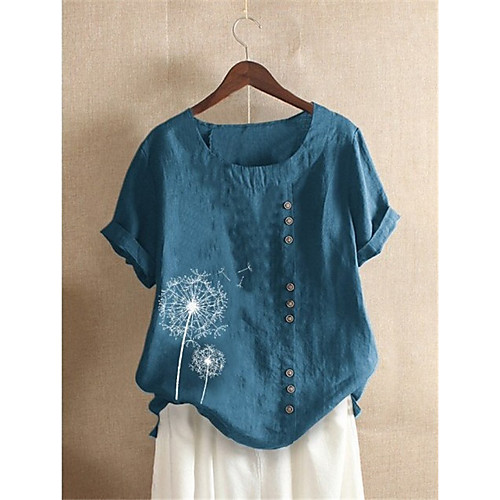 Women's Shirt Floral Print Round Neck Tops Basic Basic Top Blue Purple Blushing Pink
Women's Shirt Floral Print Round Neck Tops Basic Basic Top Blue Purple Blushing Pink