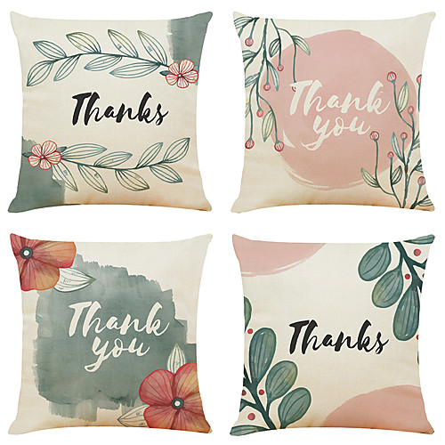 Set of 4 Thanksgiving Creative flowers Linen Square Decorative Throw Pillow Cases Sofa Cushion Covers 18x18
Set of 4 Thanksgiving Creative flowers Linen Square Decorative Throw Pillow Cases Sofa Cushion Covers 18x18