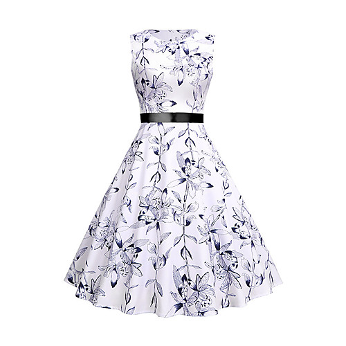 Women's A Line Dress Knee Length Dress White Sleeveless Floral Lace up Print Fall Summer Round Neck Elegant Vintage 2021 S M L XL XXL
Women's A Line Dress Knee Length Dress White Sleeveless Floral Lace up Print Fall Summer Round Neck Elegant Vintage 2021 S M L XL XXL
