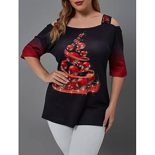 Women's Plus Size Blouse Shirt Snowflake Sequins Patchwork Boat Neck Tops Basic Basic Top Black
Women's Plus Size Blouse Shirt Snowflake Sequins Patchwork Boat Neck Tops Basic Basic Top Black