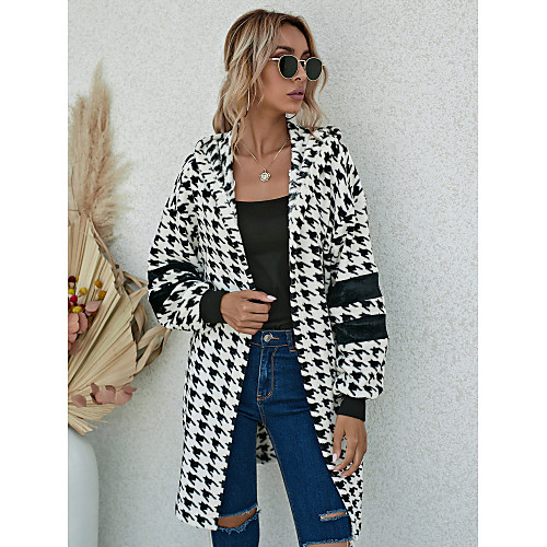 Women's Houndstooth Fall & Winter Coat Long Daily Long Sleeve Cotton Blend Coat Tops Black
Women's Houndstooth Fall & Winter Coat Long Daily Long Sleeve Cotton Blend Coat Tops Black