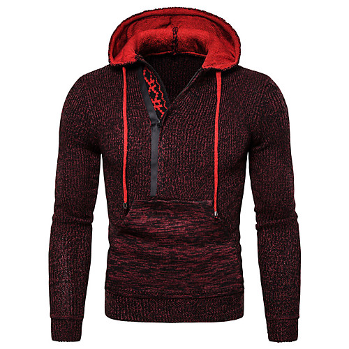 Men's Knitted Color Block Pullover Long Sleeve Sweater Cardigans Hooded Fall Winter Black Wine Navy Blue
Men's Knitted Color Block Pullover Long Sleeve Sweater Cardigans Hooded Fall Winter Black Wine Navy Blue