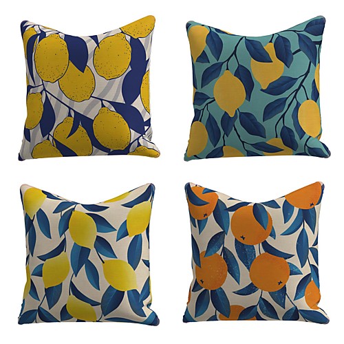 Set of 4 Linen Cotton / Linen Pillow Cover Pillowcase Sofa Cushion Square Throw Pillow Lemon Orange Fruit Pillows Case 4545cm
Set of 4 Linen Cotton / Linen Pillow Cover Pillowcase Sofa Cushion Square Throw Pillow Lemon Orange Fruit Pillows Case 4545cm