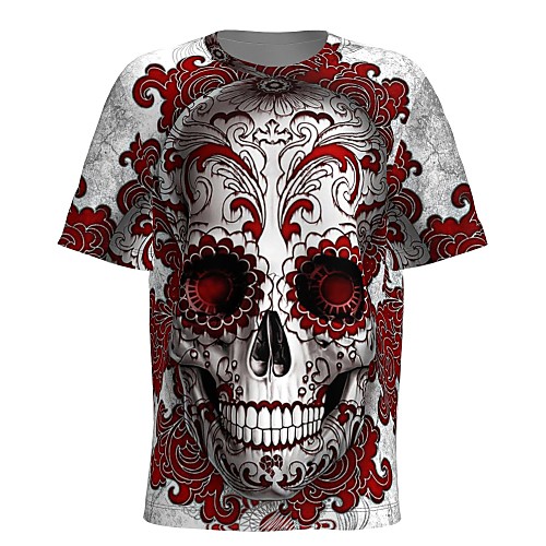 Men's T shirt 3D Print Graphic 3D Skull Print Short Sleeve Halloween Tops Gray / Red
Men's T shirt 3D Print Graphic 3D Skull Print Short Sleeve Halloween Tops Gray / Red