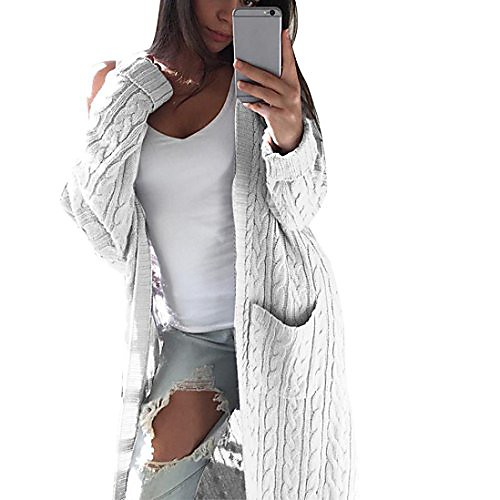 women bohemia open front cardigan ladies long sleeve knitting jacket casual coat outwear with pockets (white)
women bohemia open front cardigan ladies long sleeve knitting jacket casual coat outwear with pockets (white)