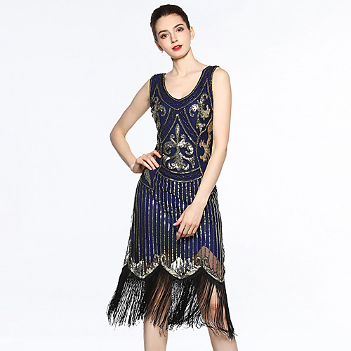 Sheath / Column Elegant Vintage Party Wear Cocktail Party Dress V Neck Sleeveless Tea Length Spandex Tulle with Sequin 2021
Sheath / Column Elegant Vintage Party Wear Cocktail Party Dress V Neck Sleeveless Tea Length Spandex Tulle with Sequin 2021