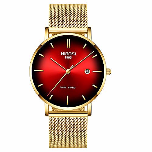 mens watch ultra thin wrist watches for men fashion waterproof dress black stainless steel band (gold red)
mens watch ultra thin wrist watches for men fashion waterproof dress black stainless steel band (gold red)