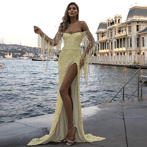 Women's Sheath Dress Maxi long Dress Blue Gold Silver Long Sleeve Solid Color Sequins Tassel Fringe Split Spring Off Shoulder Elegant Batwing Sleeve 2021 S M L XL
Women's Sheath Dress Maxi long Dress Blue Gold Silver Long Sleeve Solid Color Sequins Tassel Fringe Split Spring Off Shoulder Elegant Batwing Sleeve 2021 S M L XL