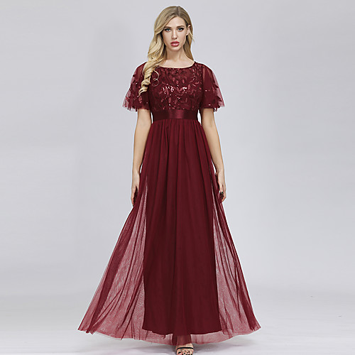 A-Line Empire Elegant Party Wear Formal Evening Dress Jewel Neck Short Sleeve Floor Length Tulle with Embroidery 2021
A-Line Empire Elegant Party Wear Formal Evening Dress Jewel Neck Short Sleeve Floor Length Tulle with Embroidery 2021