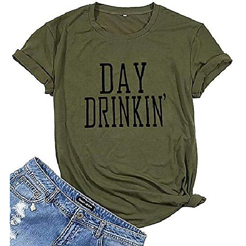 day drinkin' t shirt women letter print funny drinking shirts drink lover casual graphic tee tops size s (army green)
day drinkin' t shirt women letter print funny drinking shirts drink lover casual graphic tee tops size s (army green)
