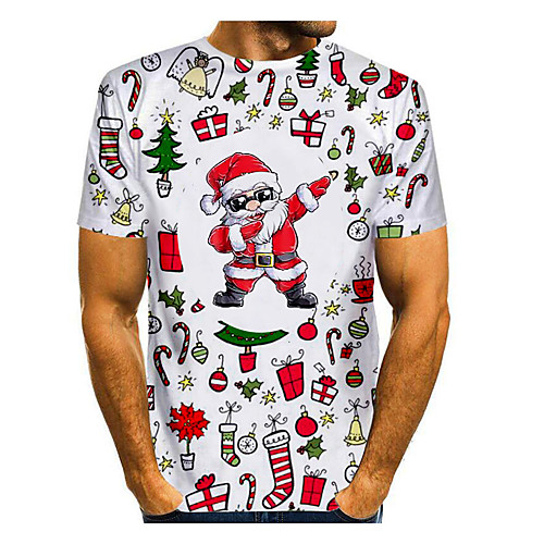 Men's Christmas T shirt 3D Print Graphic 3D Print Short Sleeve Tops Round Neck White
Men's Christmas T shirt 3D Print Graphic 3D Print Short Sleeve Tops Round Neck White