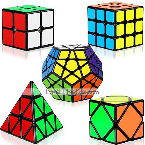 

Speed Cube Set 5 pcs Magic Cube IQ Cube 222 333 Speedcubing Bundle 3D Puzzle Cube Stress Reliever Puzzle Cube Smooth Office Desk Toys Brain Teaser Pyramid Megaminx Skew Kid's Adults Toy Gift