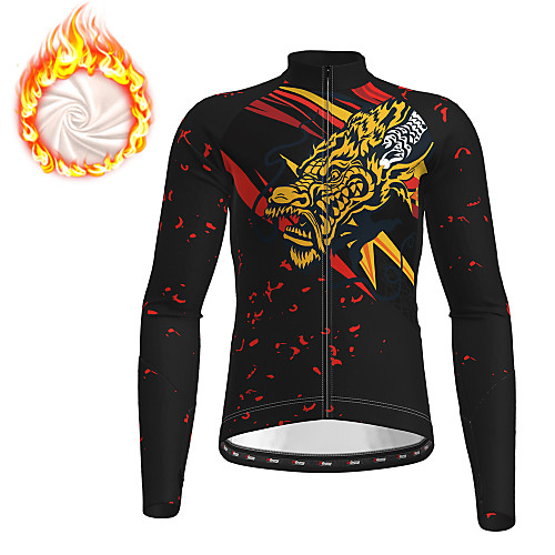 21Grams Men's Long Sleeve Cycling Jersey Winter Fleece Black Dragon Bike Jersey Top Mountain Bike MTB Road Bike Cycling Fleece Lining Breathable Warm Sports Clothing Apparel / Stretchy / Athleisure
21Grams Men's Long Sleeve Cycling Jersey Winter Fleece Black Dragon Bike Jersey Top Mountain Bike MTB Road Bike Cycling Fleece Lining Breathable Warm Sports Clothing Apparel / Stretchy / Athleisure