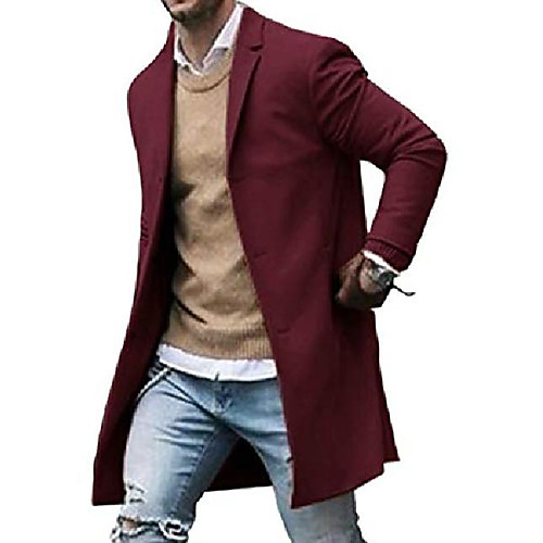 men's solid blend slim long top coat outerwear single breasted long sleeve lapel neck trench jacket(wr-l) burgundy
men's solid blend slim long top coat outerwear single breasted long sleeve lapel neck trench jacket(wr-l) burgundy