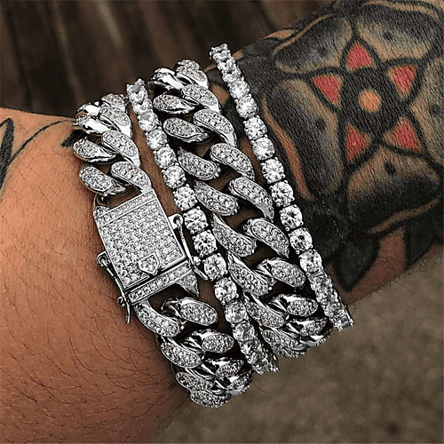 Tennis Bracelet Cuban Link Wave Fashion Alloy Bracelet Jewelry Gold / Silver For Party Evening Gift
Tennis Bracelet Cuban Link Wave Fashion Alloy Bracelet Jewelry Gold / Silver For Party Evening Gift
